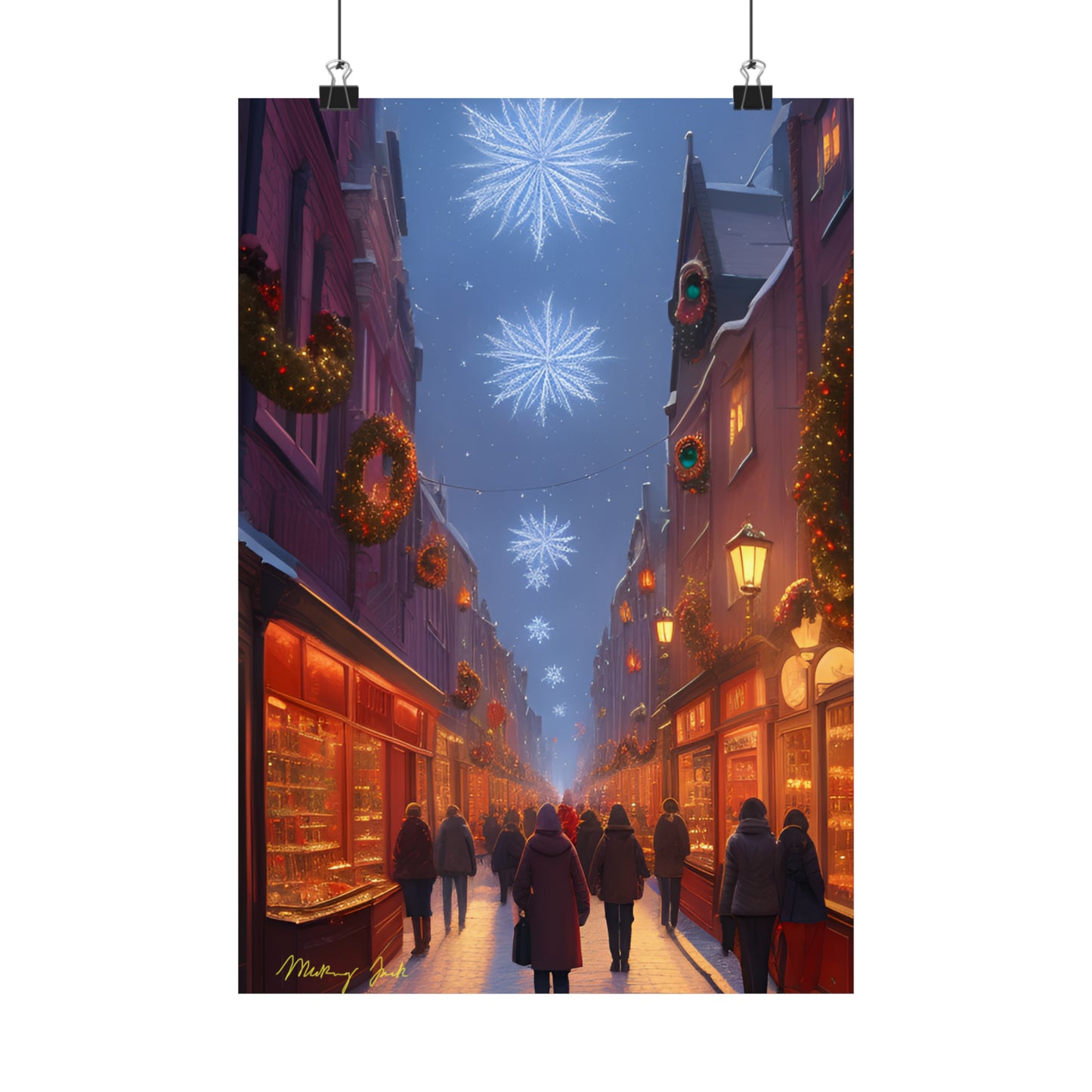 Christmas Shoppers Matte Vertical Posters