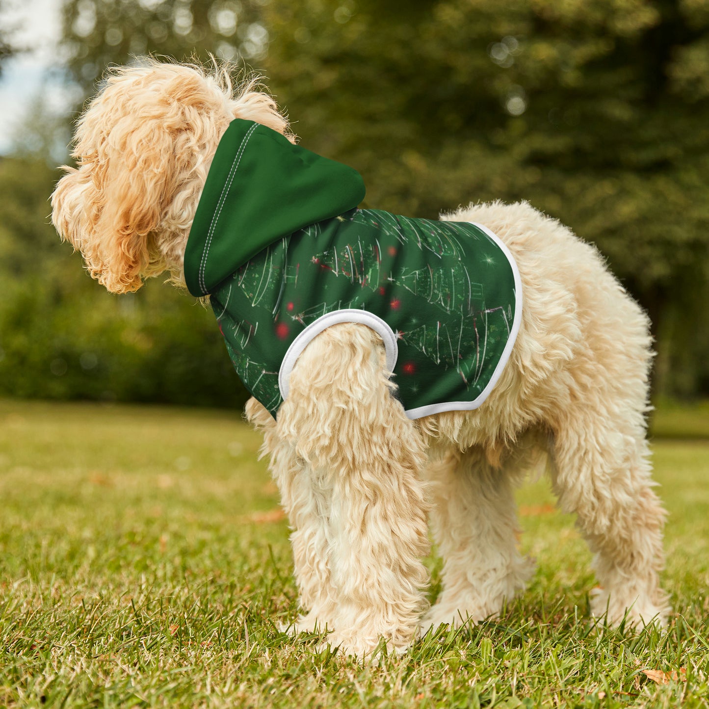 Christmas Tree Green Hood Pet Hoodie