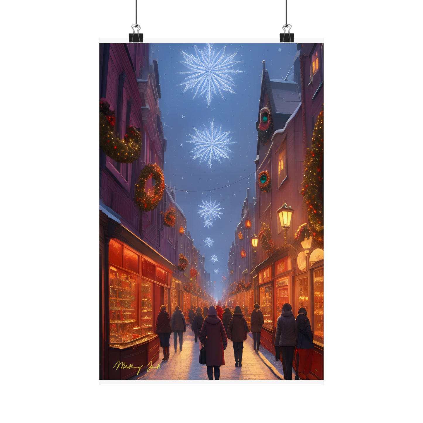 Christmas Shoppers Matte Vertical Posters