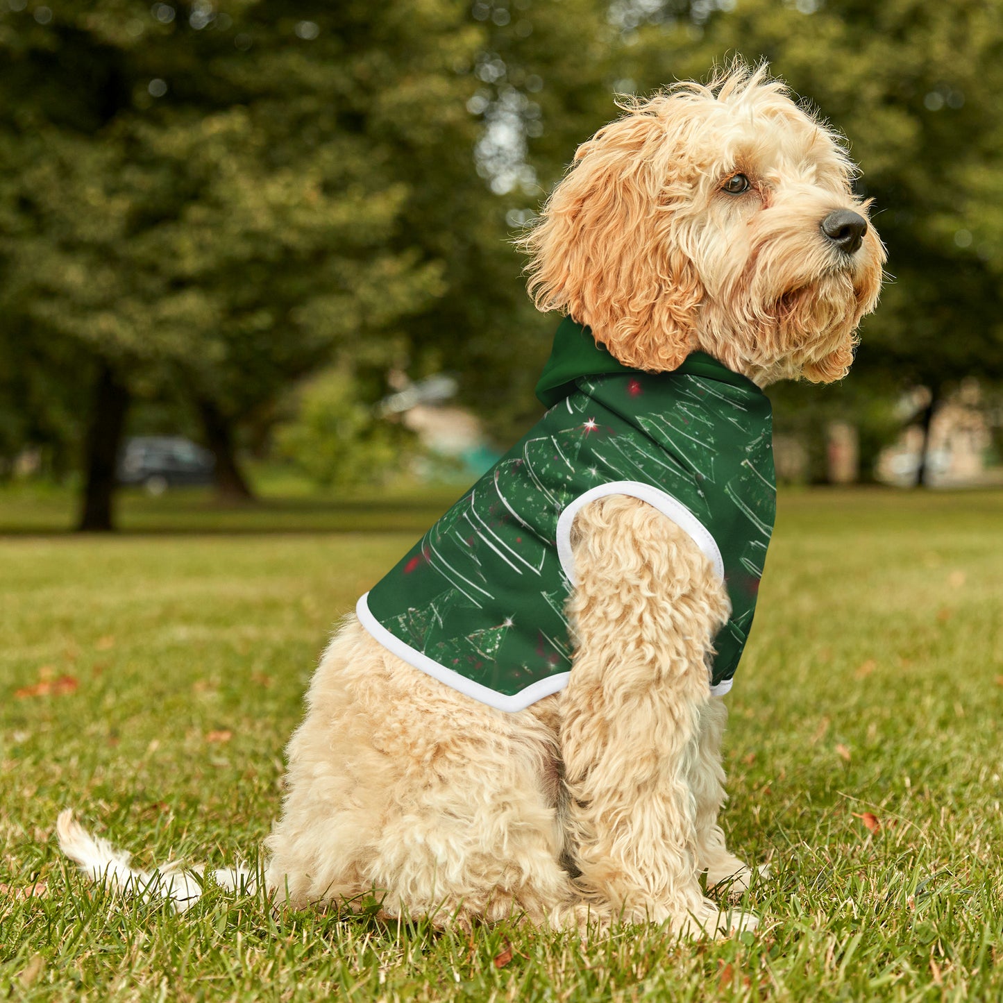 Christmas Tree Green Hood Pet Hoodie