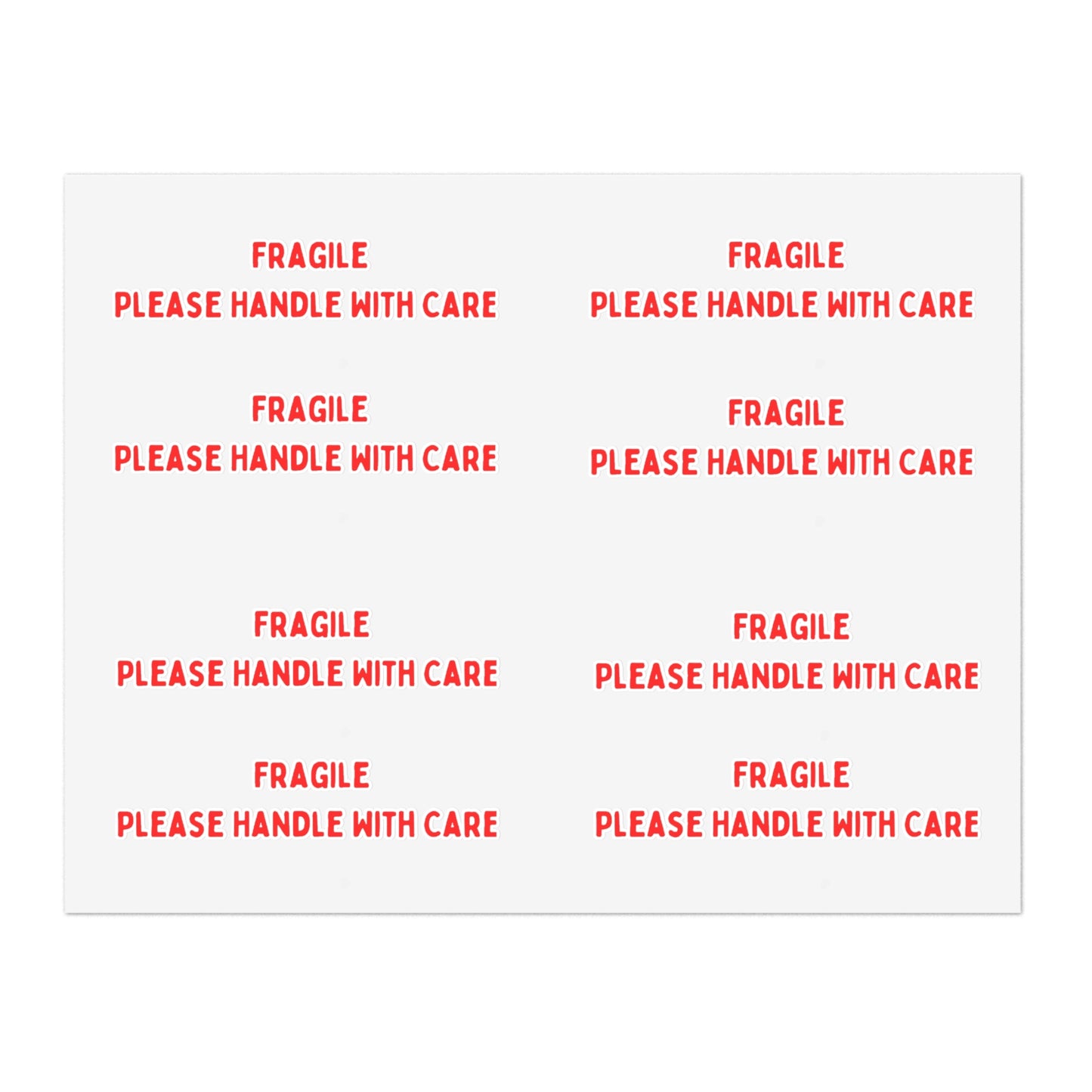 Fragile Sticker Sheets (8 stickers per 11x8.5 sheet)