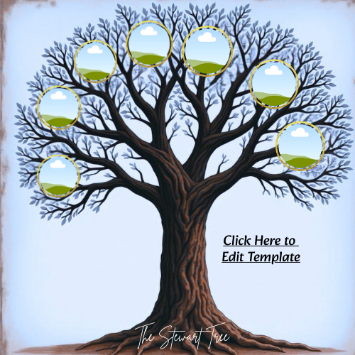 Family Tree Portrait Template 7 Pics Editable