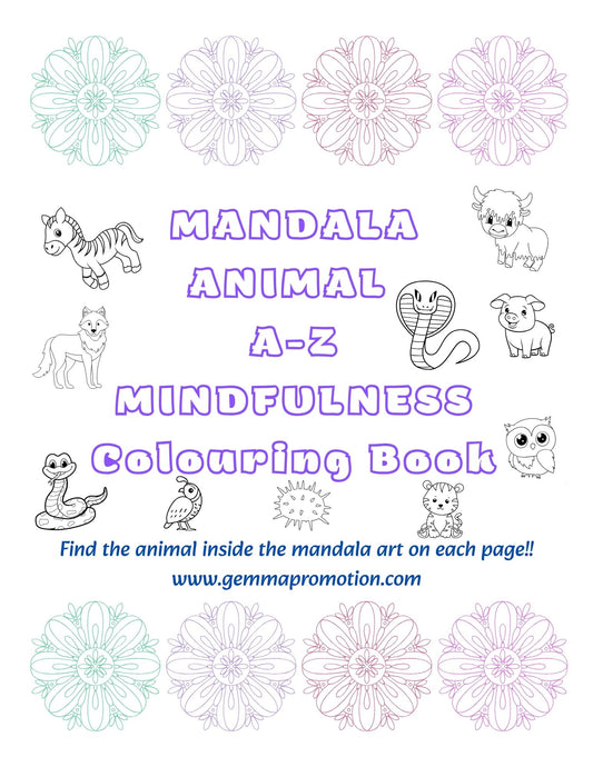 Mandala Animals A-Z Mindfulness Colouring Book (80pages)