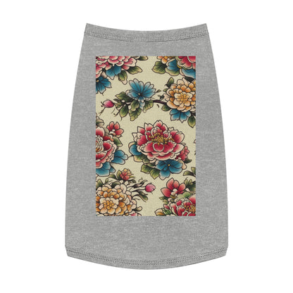 Pet Tank Top Japanese Flower Design 1