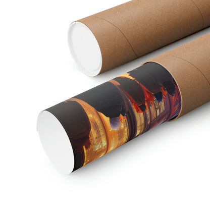 High Street Shoppers Futuristic Matte Vertical Posters