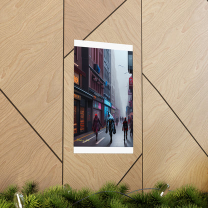High Street into the Future Matte Vertical Posters