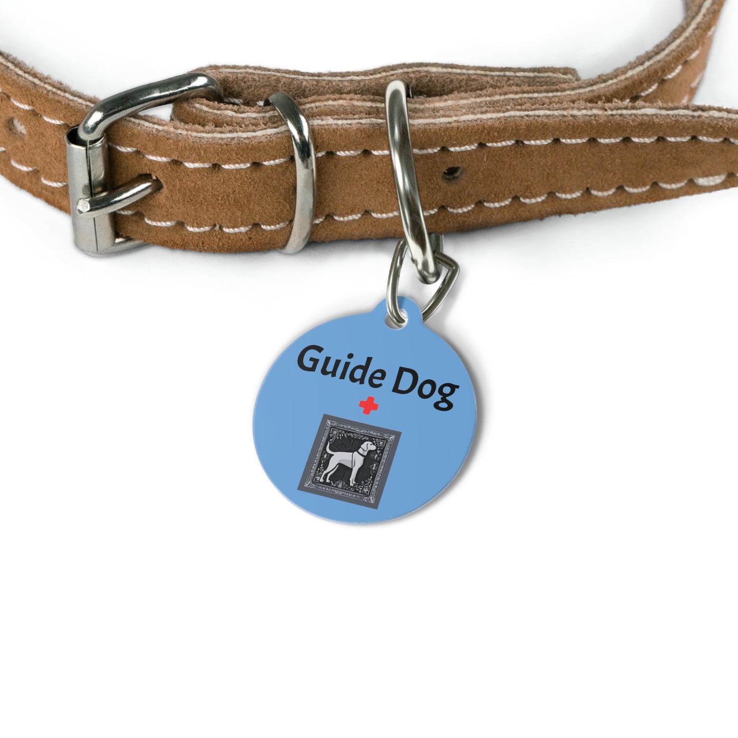 Guide Dog Pet Tag Light Blue