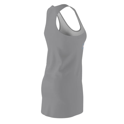 Women's Snowflake Trio Sparkle Design on Grey Cut & Sew Racerback Dress (AOP)
