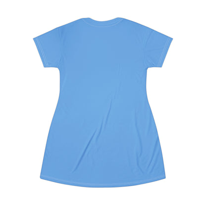 Good Witch T-Shirt Dress (AOP) light blue