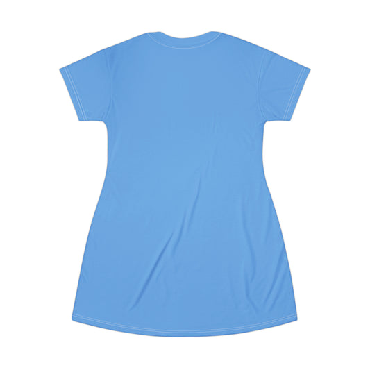 Good Witch T-Shirt Dress (AOP) light blue
