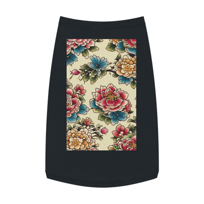 Pet Tank Top Japanese Flower Design 1