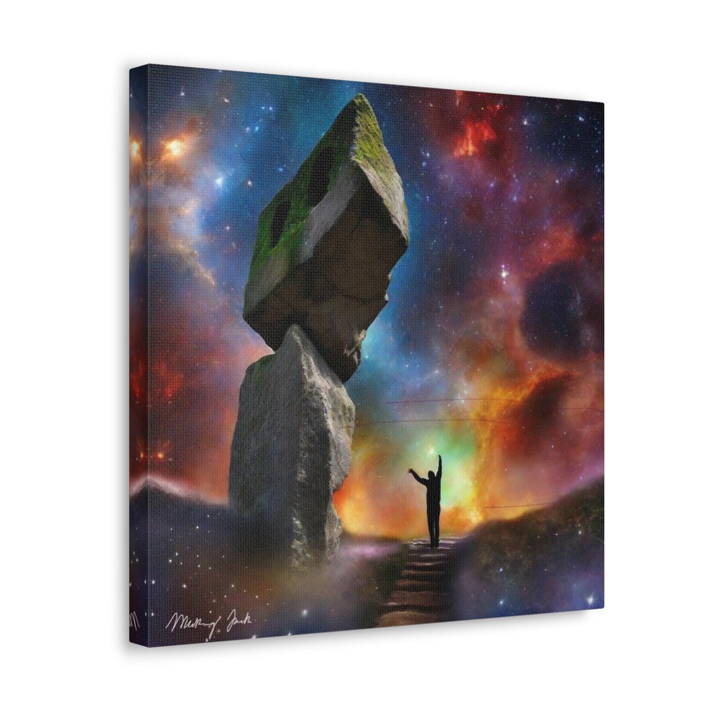 Peaceful Starry Medieval Stone Canvas Gallery Wraps