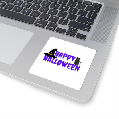 Happy Halloween Black Cat Stickers