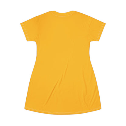 Good Witch T-Shirt Dress (AOP) yellow