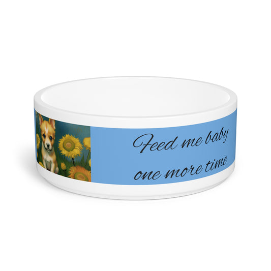 Pet Bowl Feed Me Baby One More Time light blue