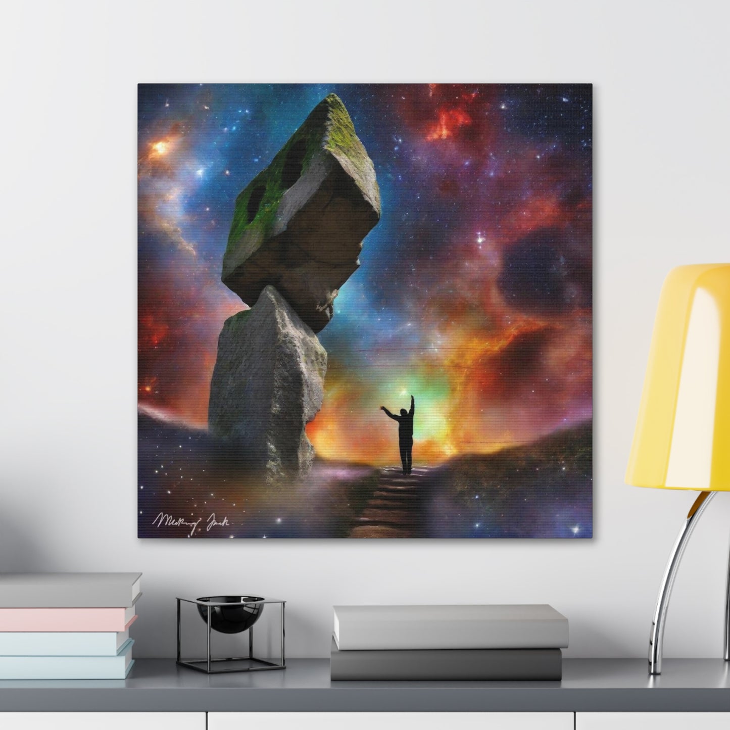 Peaceful Starry Medieval Stone Canvas Gallery Wraps