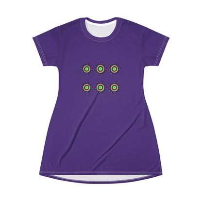 Galaxy T-Shirt Dress (AOP) dark purple
