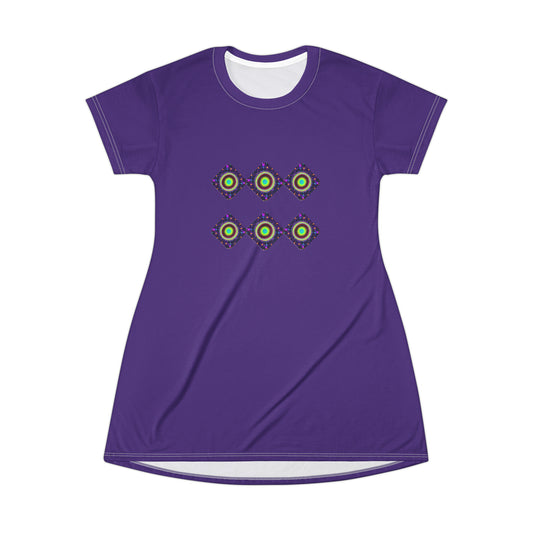 Galaxy T-Shirt Dress (AOP) dark purple