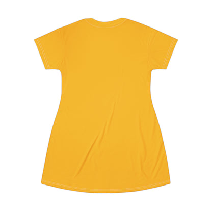 Good Witch T-Shirt Dress (AOP) yellow