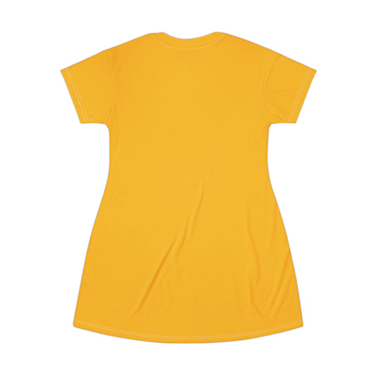 Good Witch T-Shirt Dress (AOP) yellow