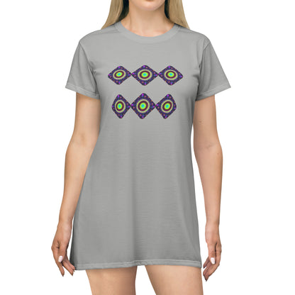 Galaxy T-Shirt Dress (AOP) light grey