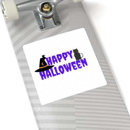 Happy Halloween Black Cat Stickers