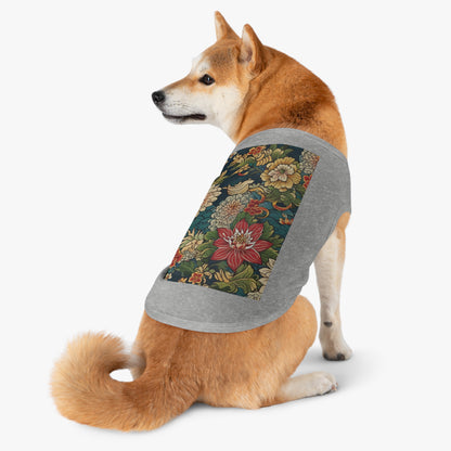 Pet Tank Top Japanese Flower Design 2