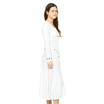 Pink lillies Women's Long Sleeve Dance Dress (AOP)
