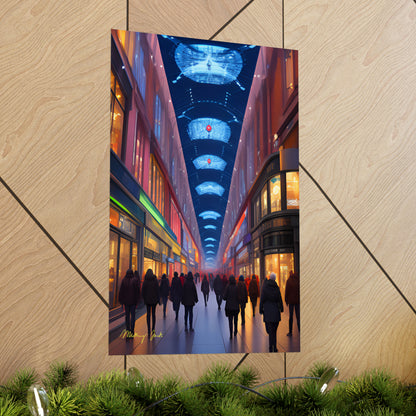 High Street Shoppers Futuristic Matte Vertical Posters