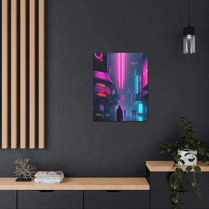 Into the Future (Black) Satin Canvas, Stretched
