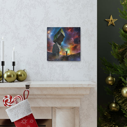 Peaceful Starry Medieval Stone Canvas Gallery Wraps