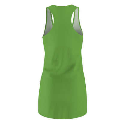 Women's Snowflake Trio Sparkle Design on Green Cut & Sew Racerback Dress (AOP)