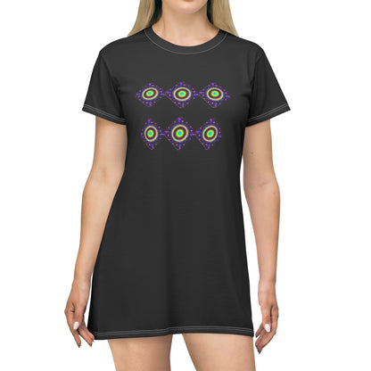 Galaxy T-Shirt Dress (AOP) black