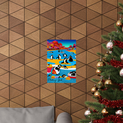 Penguin City Matte Vertical Posters