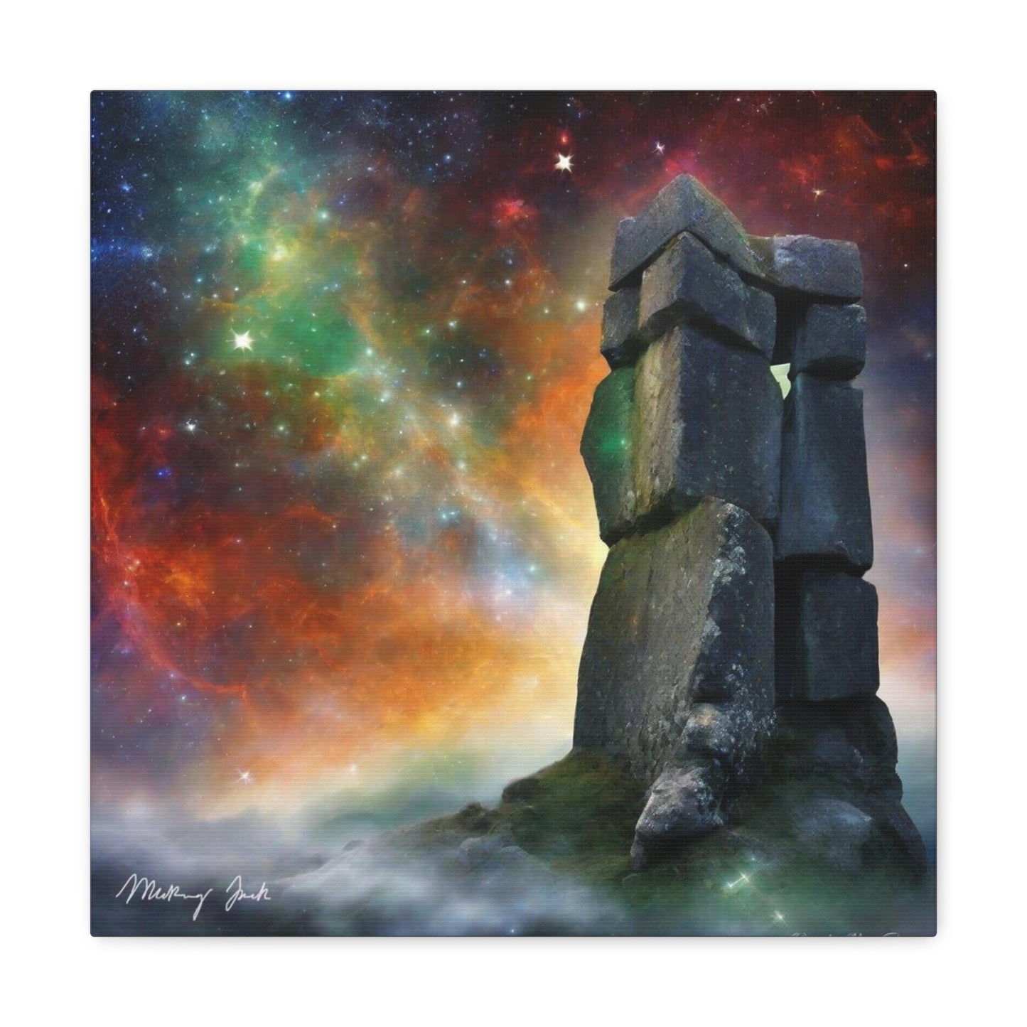 Medieval Stone at Night Canvas Gallery Wraps