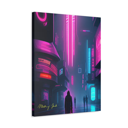 Into the Future (Black) Satin Canvas, Stretched