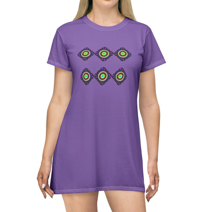 Galaxy T-Shirt Dress (AOP) light purple