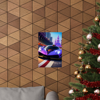 Purple Sportscar Matte Vertical Posters