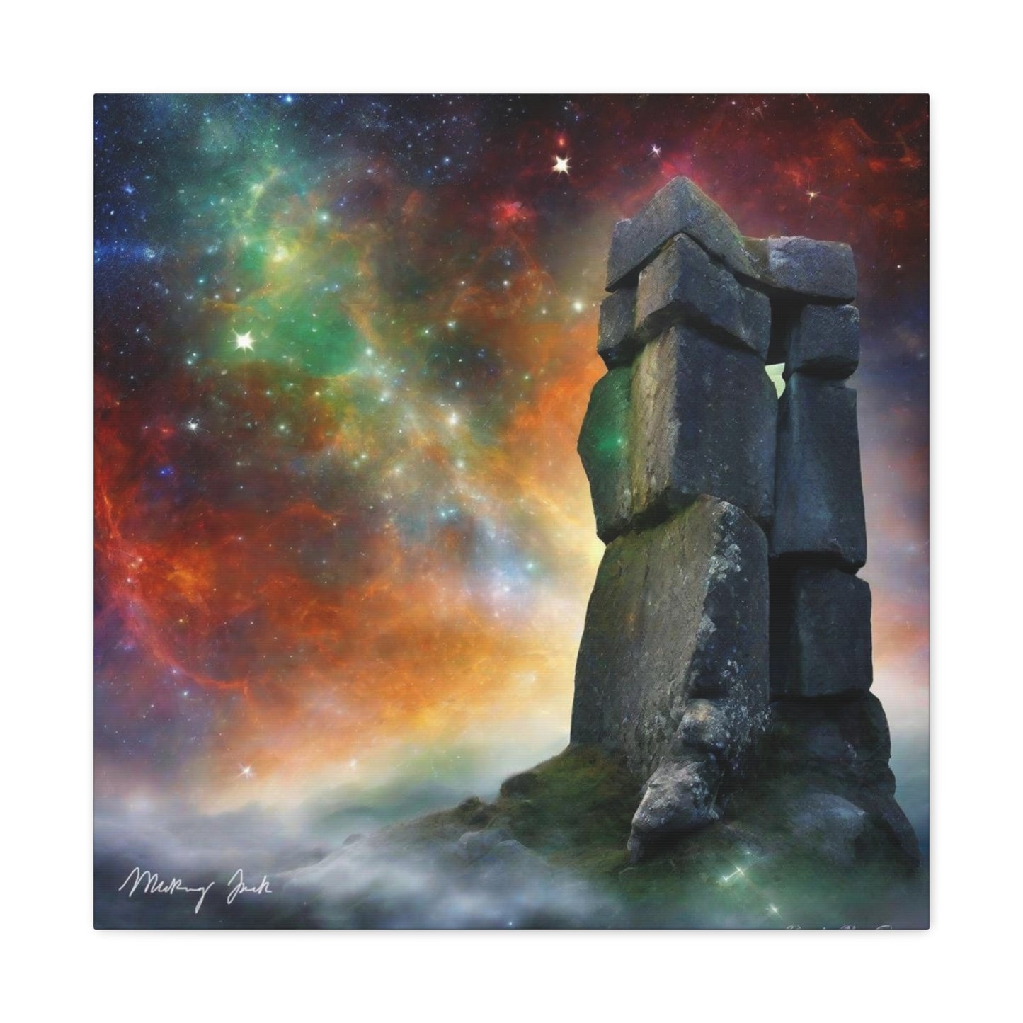 Medieval Stone at Night Canvas Gallery Wraps