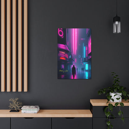 Into the Future (Black) Satin Canvas, Stretched