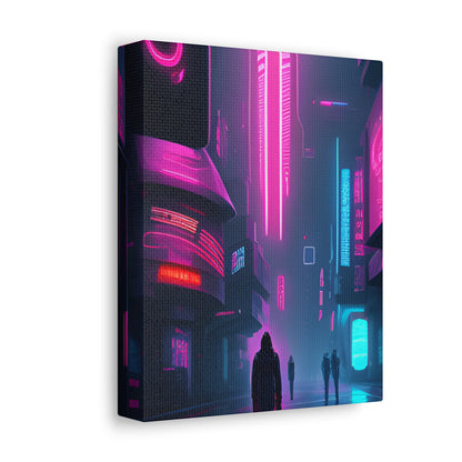 Into the Future (White) Satin Canvas, Stretched
