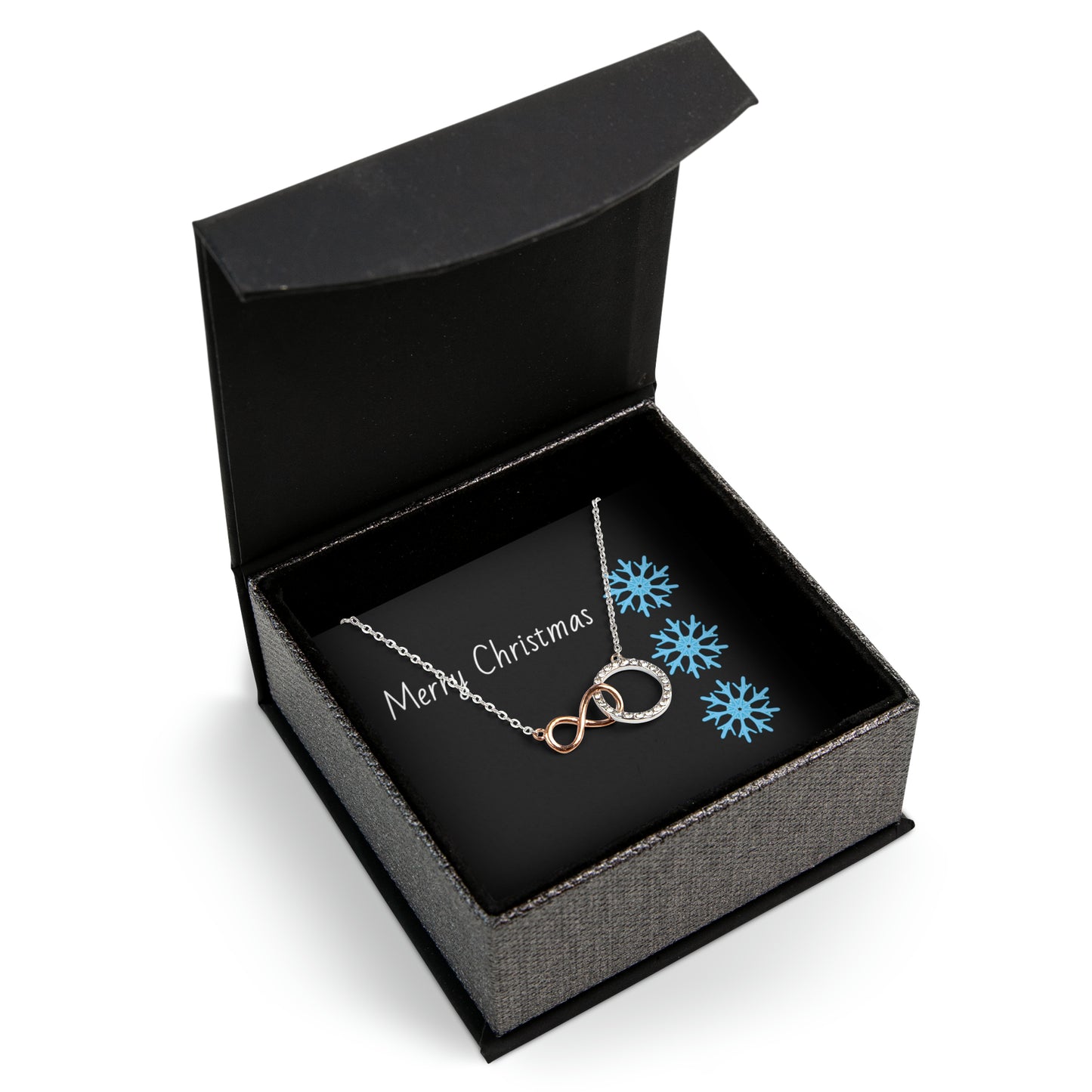 Infinity Circle Necklace Blue Snowflake