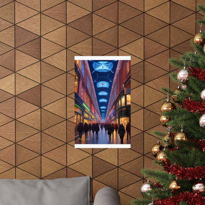 High Street Shoppers Futuristic Matte Vertical Posters