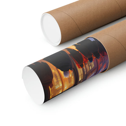 High Street Shoppers Futuristic Matte Vertical Posters