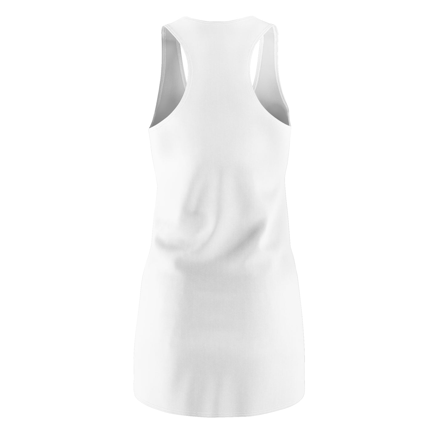 Women's Snowflake Trio Sparkle Design on White Cut & Sew Racerback Dress (AOP)