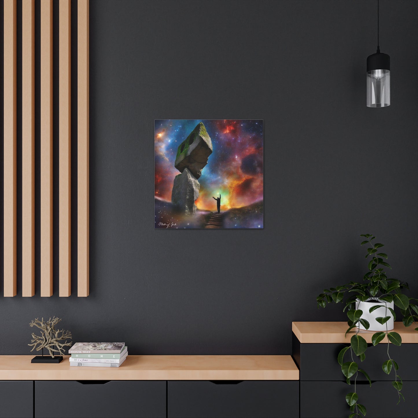 Peaceful Starry Medieval Stone Canvas Gallery Wraps