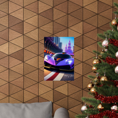 Purple Sportscar Matte Vertical Posters