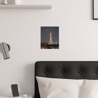 Merry Christmas Eiffel Future Satin Poster (210gsm)