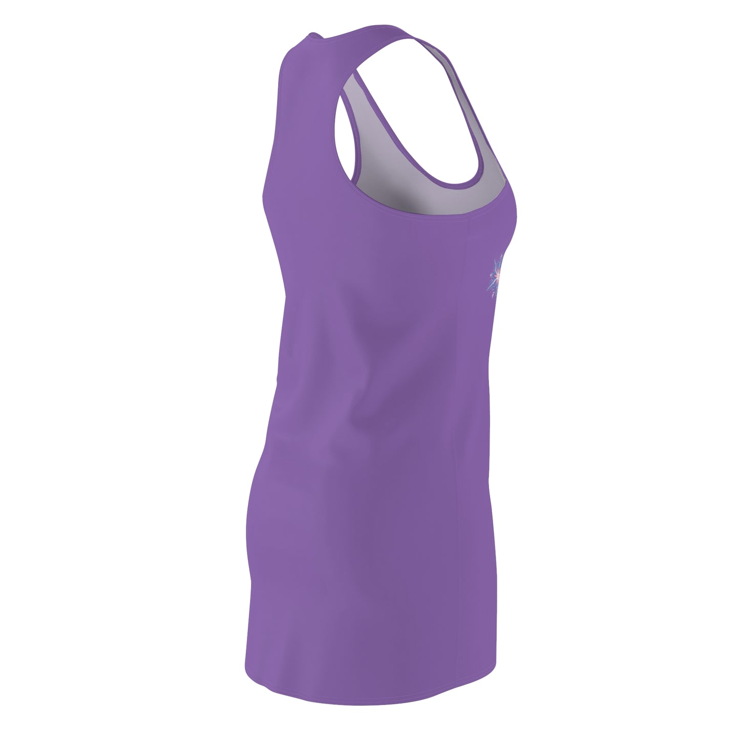 Women's Snowflake Trio Sparkle Design on Light Purple Cut & Sew Racerback Dress (AOP)