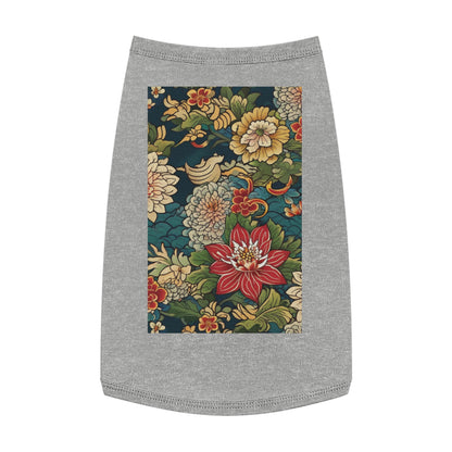 Pet Tank Top Japanese Flower Design 2
